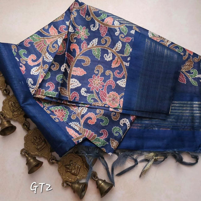 Opulent Kalamkari Inspired Assam Pattu Handloom Saree In Soft Silk Fabric