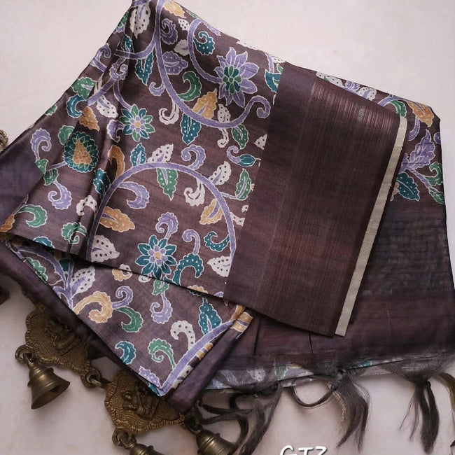 kalamkari Printed Handloom Soft Silk Saree