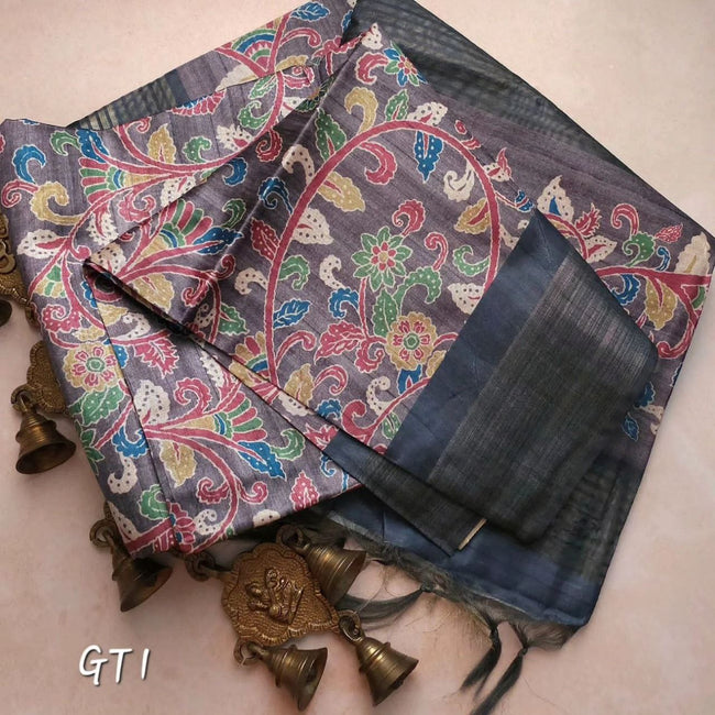 kalamkari Printed Handloom Soft Silk Saree