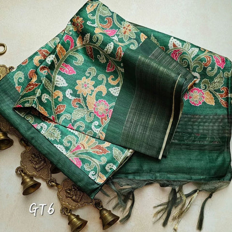 kalamkari Printed Handloom Soft Silk Saree