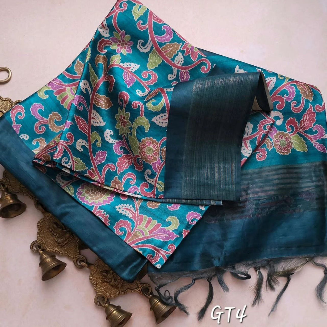 kalamkari Printed Handloom Soft Silk Saree