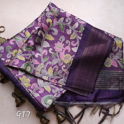 kalamkari Printed Handloom Soft Silk Saree