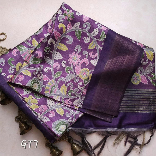kalamkari Printed Handloom Soft Silk Saree