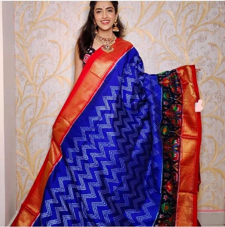 Ikkat Printed Handloom Soft Silk Saree
