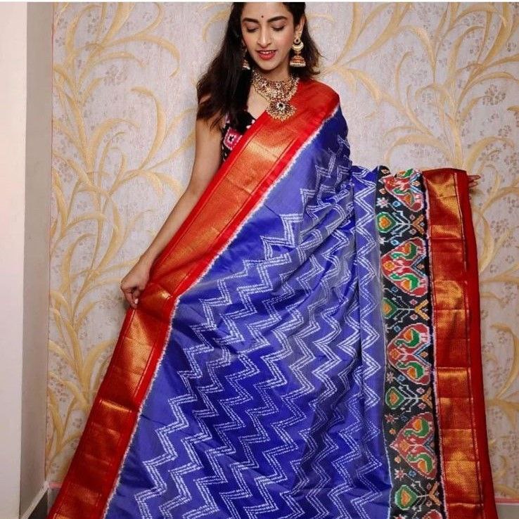 Ikkat Printed Handloom Soft Silk Saree