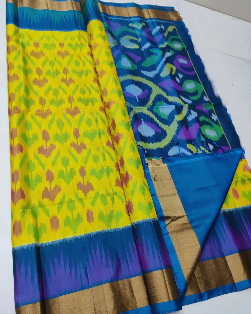 ikkat Printed Handloom Soft Silk Saree