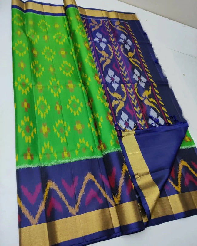 Graceful Soft Silk Traditional Saree With Ikkat Digital Design