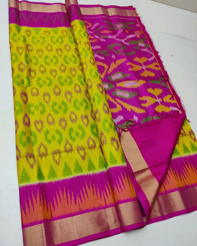 ikkat Printed Handloom Soft Silk Saree