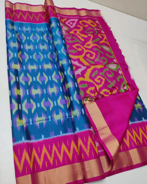 ikkat Printed Handloom Soft Silk Saree