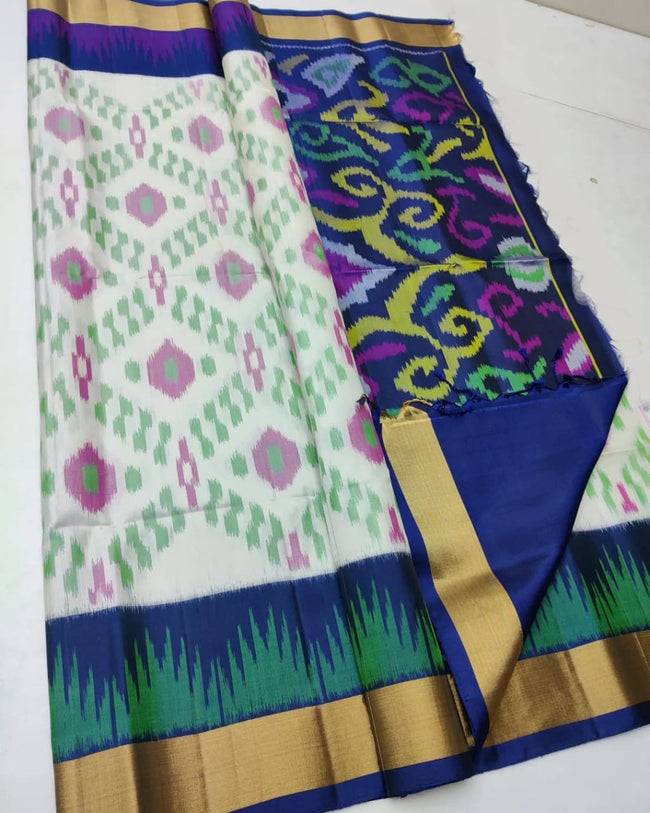 ikkat Printed Handloom Soft Silk Saree