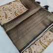 Designer Beige Kubera Pattu Style Saree In Soft Silk With Printed Elegance