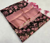 Royal Pink Soft Silk Digital Print Saree With Kubera Pattu Touch